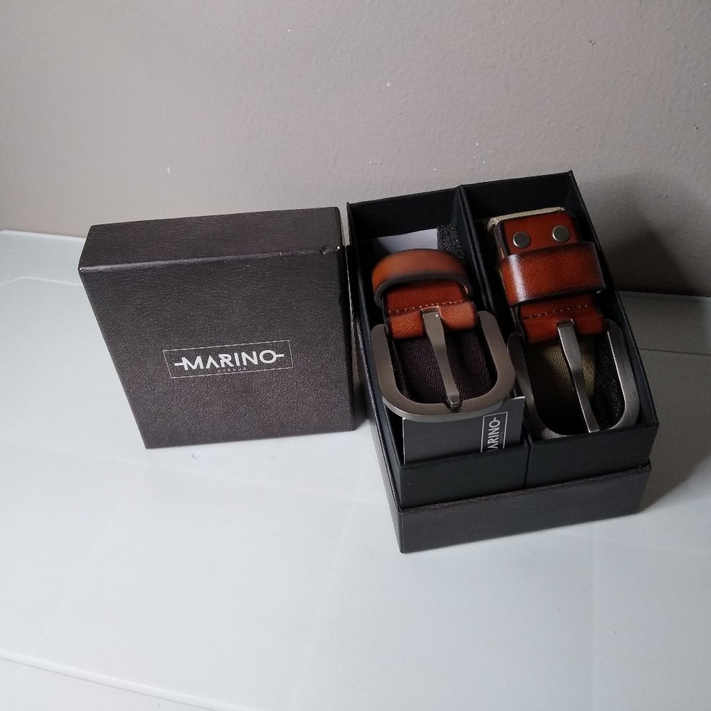 Set Of Mens 36 Khaki And Brown Belts